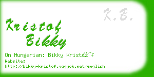 kristof bikky business card